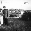 kilátás a Bimbó út irányából a budai Vár és a Gellért-hegy felé. Előtérben középen a Tapolcsányi utca 12.