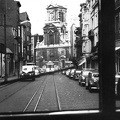 Rue Willems a Szent Jodok-templom felé nézve.