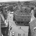 Fő (Beloiannisz) tér, a Patika-ház a Tűztoronyból nézve.